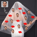 Custom Face Love Heart Veil | Personalized Future Mrs  Veil | Bridal Shower Veil | Bachelorette Veil |Bride Veil