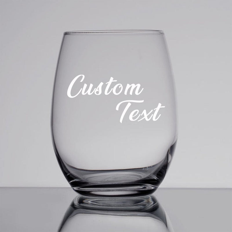 Custom Text Stemless Wine Glass Personalized Father's Day Gift Beer Whiskey Glass Gift for Dad 11/15/17 OZ