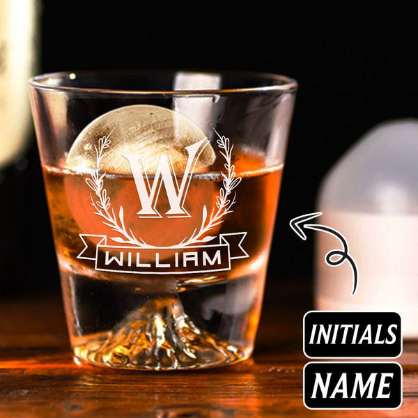Custom Initials&Name Wine Glasses Personalized Whiskey Glasses Glassware Unique Dad Father's Day Gifts
